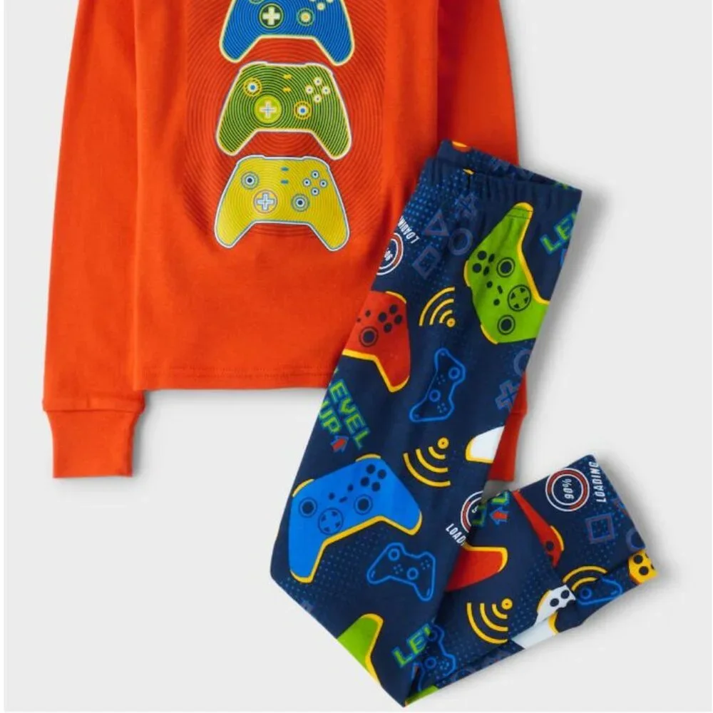 NWT The Children’s Place Boys Glow Gamer Snug Fit Cotton Pajamas Set